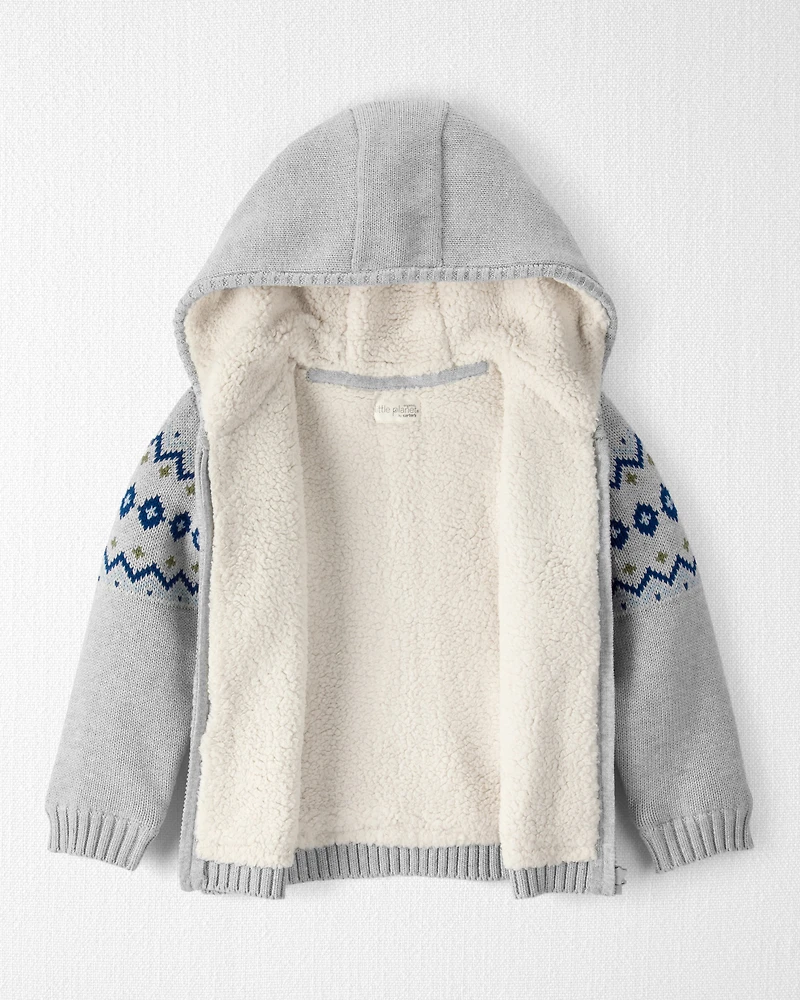 Toddler Boy Organic Cotton Fair Isle Sweater Knit Jacket