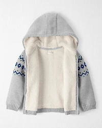 Toddler Boy Organic Cotton Fair Isle Sweater Knit Jacket