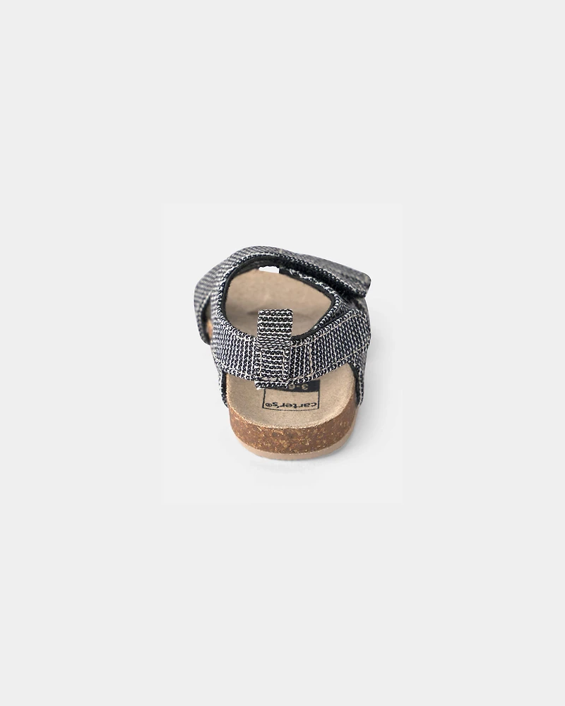 Baby Boy Striped Sandals - Black