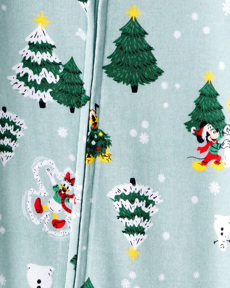 Baby Disney© Mickey Mouse 100% Cotton Long-Sleeve Snug Fit 1-Piece pyjamas - Blue