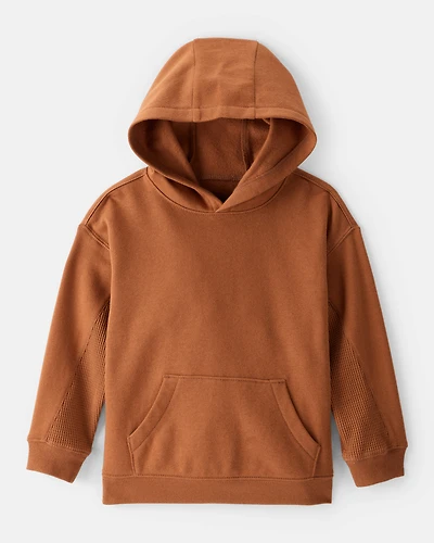 Toddler Boy Solid Fleece Long-Sleeve Hoodie - Brown