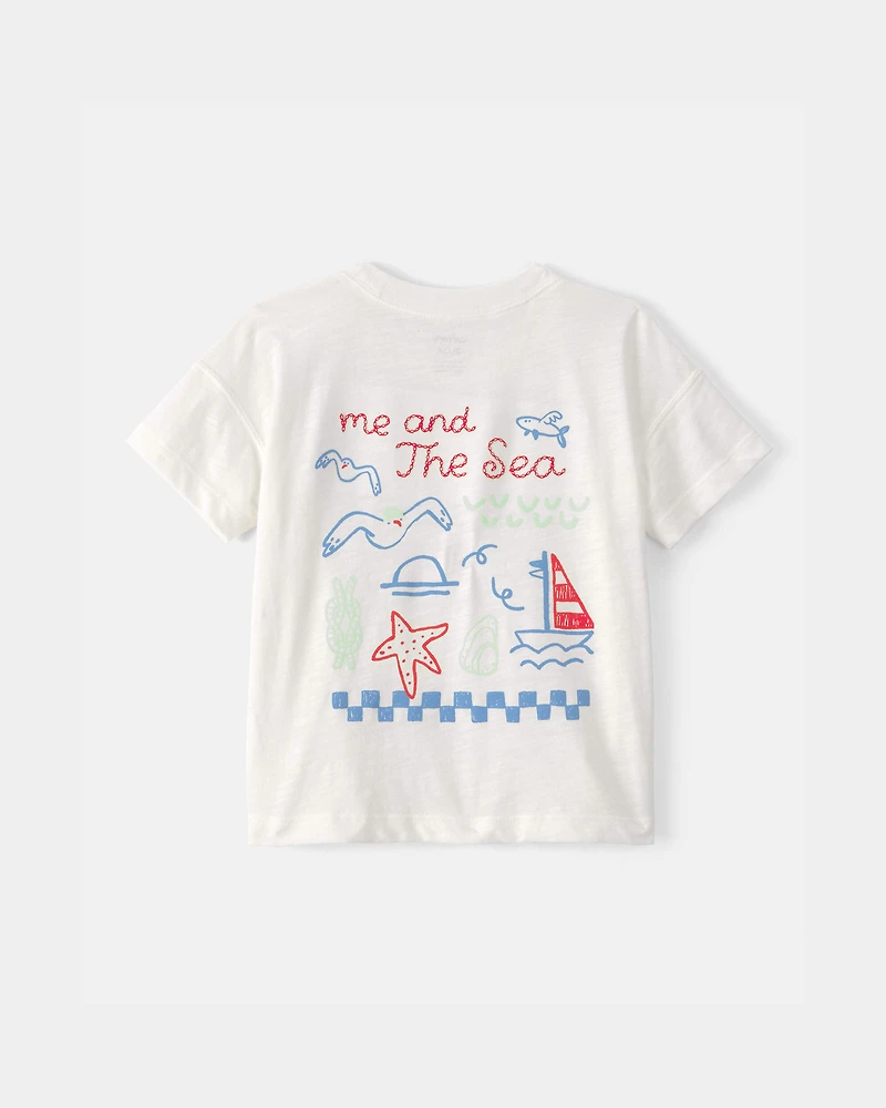 Toddler 'Ahoy There' Graphic Tee - White