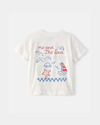 Toddler 'Ahoy There' Graphic Tee - White