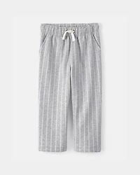 Toddler Striped French Terry Pants - Grey/White