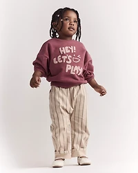 Toddler Hey, Let's Play Dolman-Sleeve Sweatshirt - Burgundy