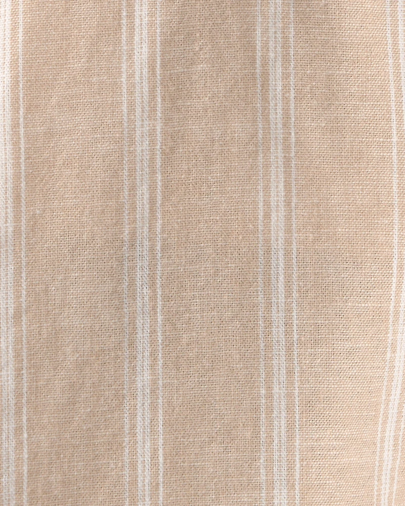 Baby 2-Piece Stripe Overall Set - Khaki