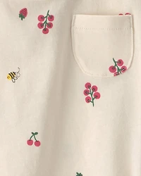 Baby Girl Floral Short-Sleeve Top – Cream