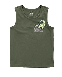 Toddler Alligator Graphic Tank - Green