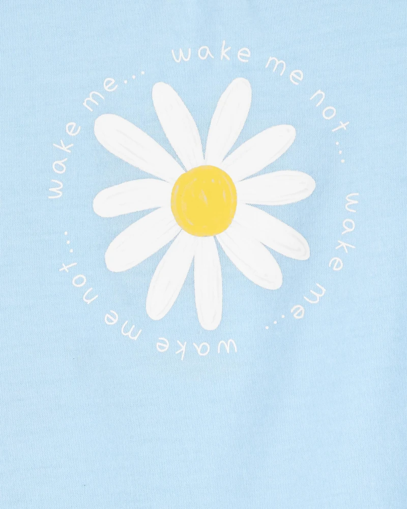 Toddler Girl Daisy Floral Loose Fit 2-Piece Pyjamas - Blue