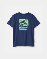 Boys Dirt Bike Graphic Tee - Navy