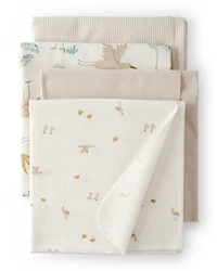 Baby 4-Pack Stork Print Receiving Blankets
