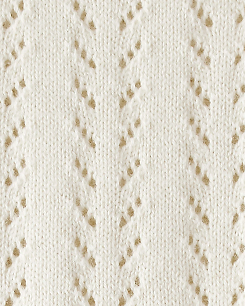 Baby Girl Organic Cotton Pointelle Bubble Cream