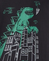 Boys Godzilla 100% Cotton  Loose Fit 4-Piece Pyjamas - Black/Green