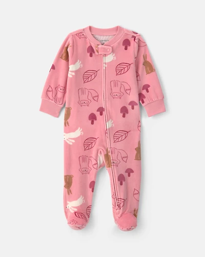 Baby Girl Autumn 2-Zip Sleeper - Pink