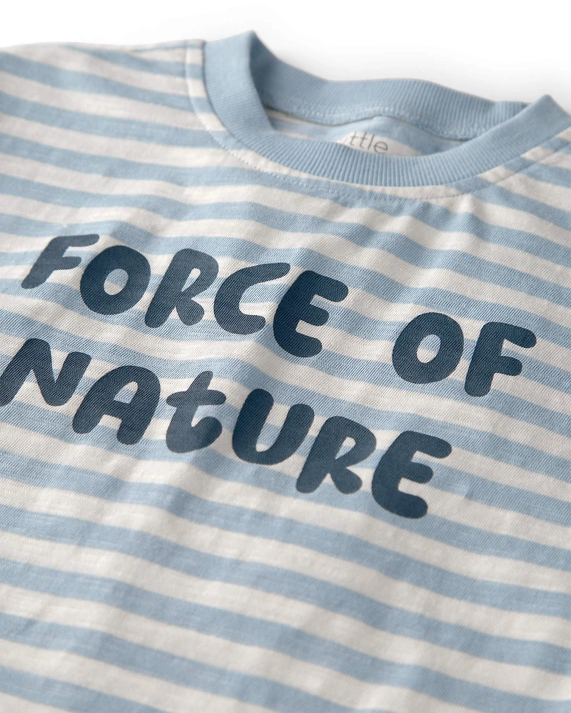 Toddler Organic Cotton 'Force of Nature' Striped Tee