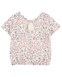 Kid Paisley Floral Print Twist Back Top