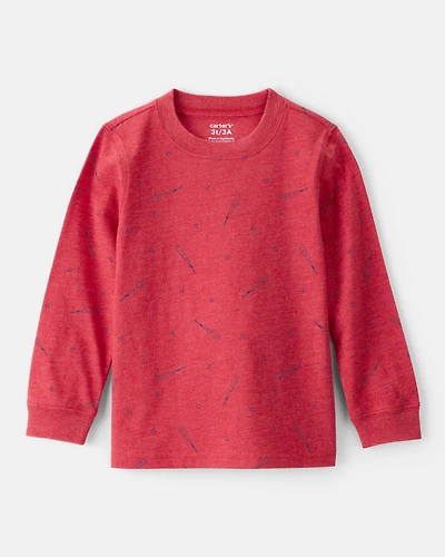 Toddler Boy Baseball Long-Sleeve Tee - Red