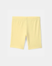 Girls Solid Bike Shorts - Yellow