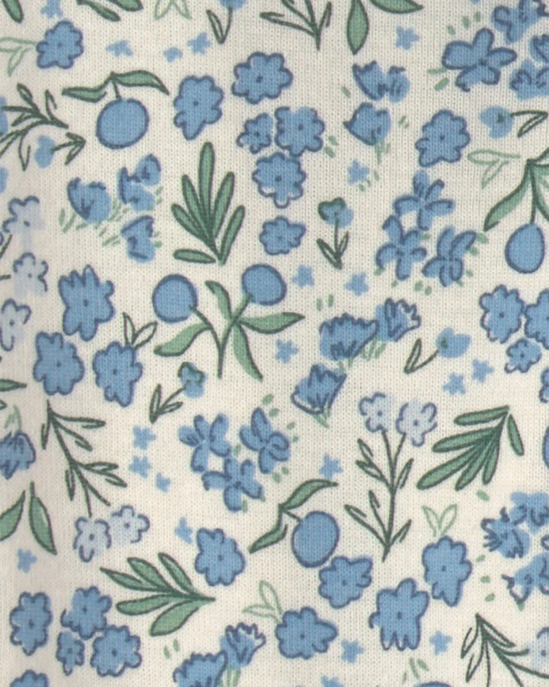 Baby Girl 2-Piece Floral Long-Sleeve Top & Pant Set - Blue