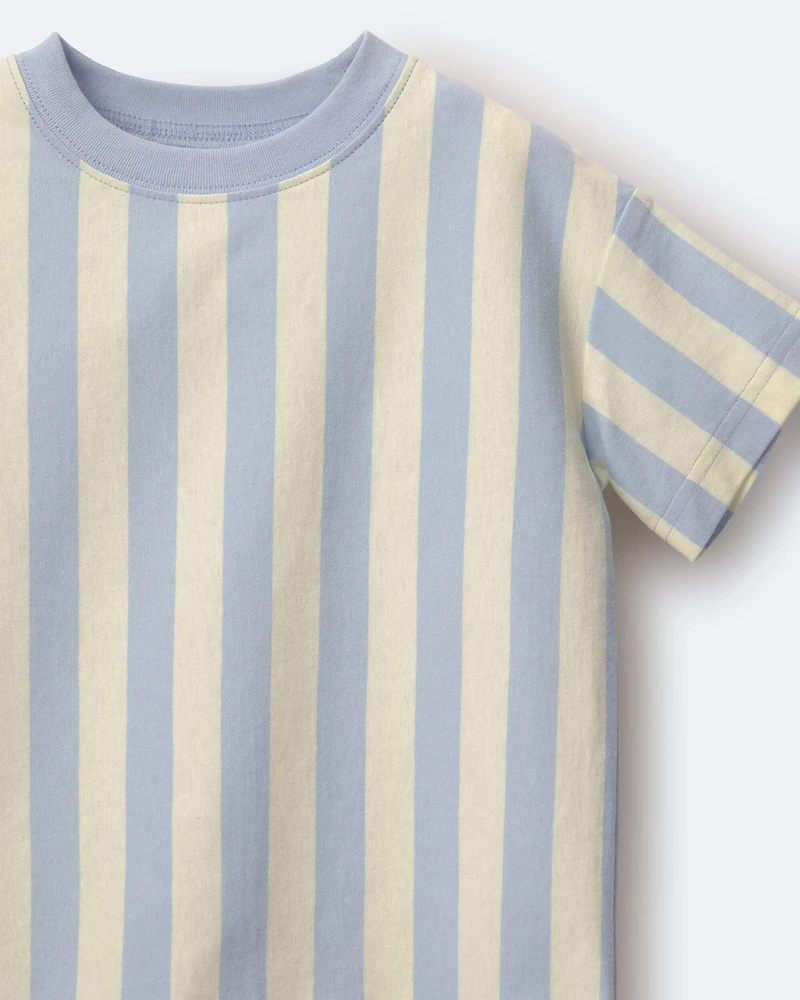 Toddler Boy Relaxed Tee Stripes - Blue/Yellow