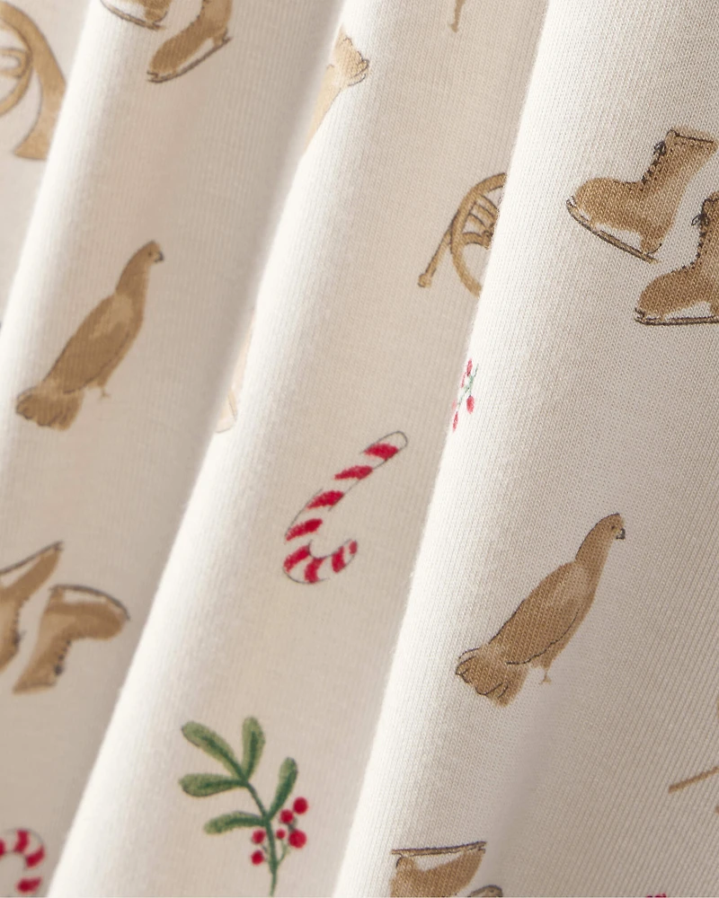 Toddler Festive Holiday PurelySoft Snug Fit 2-Piece Pyjamas - Cream