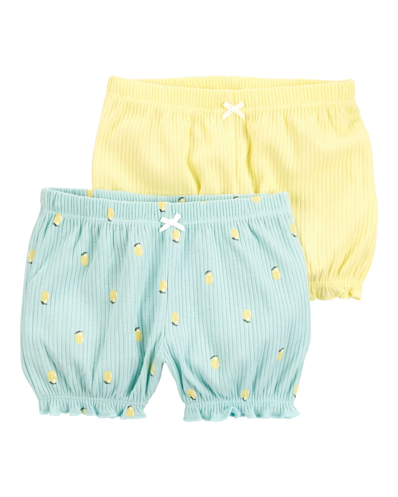 Baby 2-Pack Pull-On Shorts - Blue/Yellow