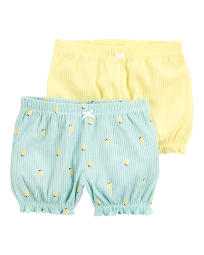 Baby 2-Pack Pull-On Shorts - Blue/Yellow