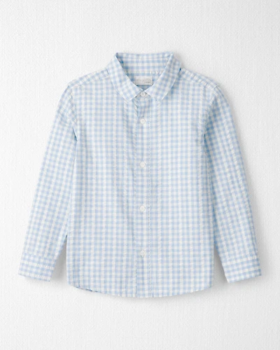 Boys Gingham Button-Front Shirt Made with Organic Cotton