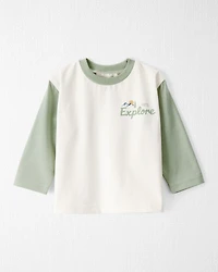 Baby Girl Organic Cotton Let's Explore Long-Sleeve Tee