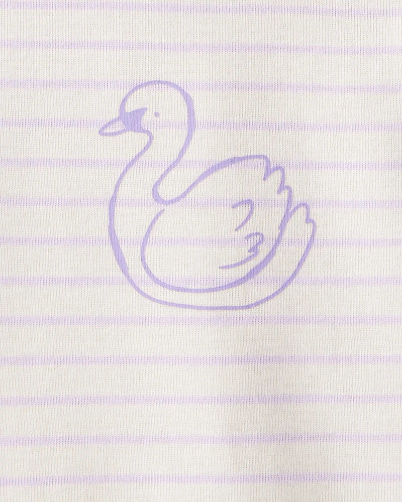 Baby Girl 5-Pack Swan Multipack Bodysuits - Purple/Blue