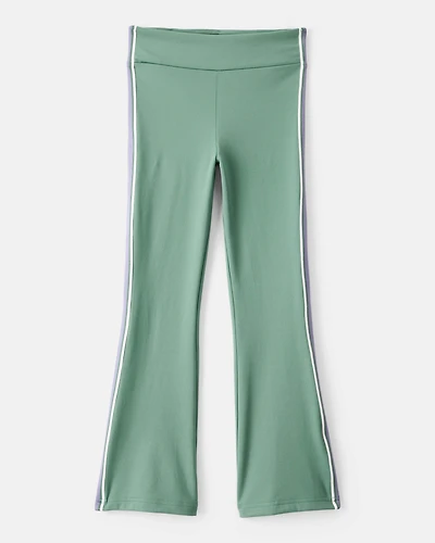 Girls Knit Flare Active Pants - Green
