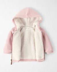 Baby Girl Waffle Knit Hooded Jacket Made with Organic Cotton