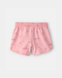 Girls Star French Terry Shorts - Pink