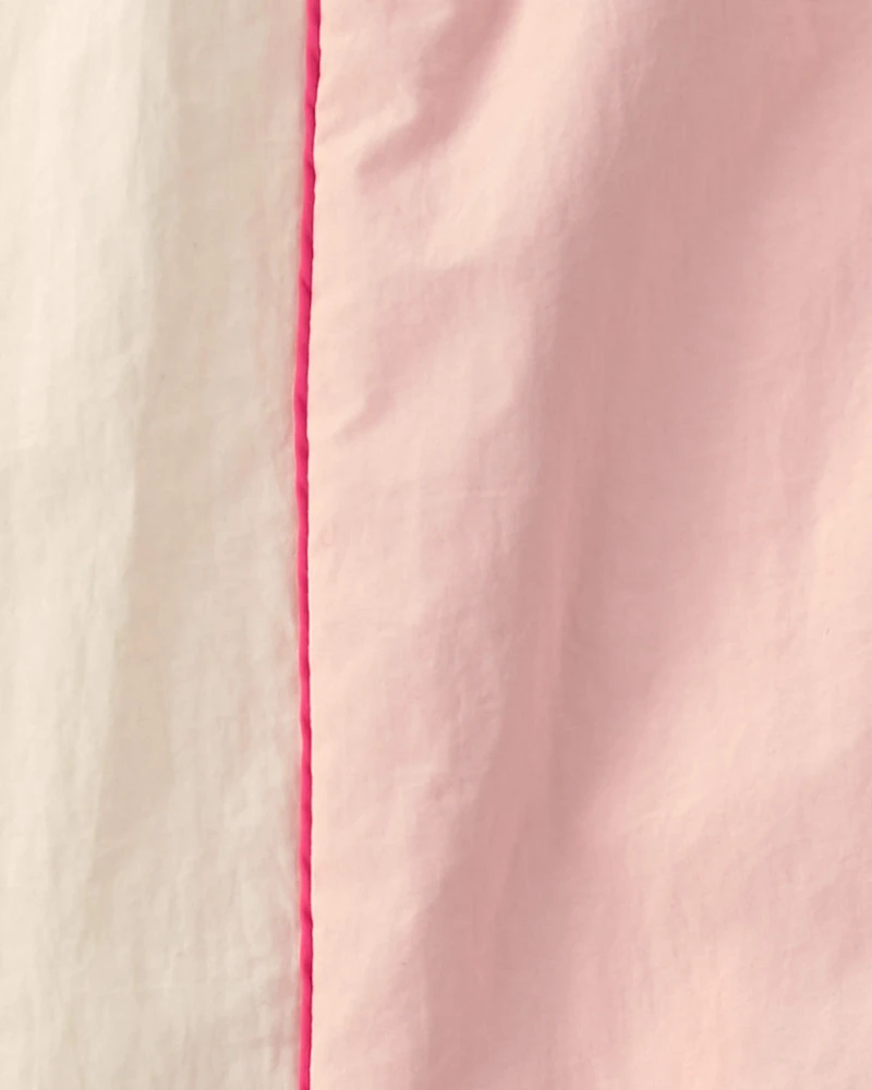 Girls Striped Drawstring Joggers - Pink