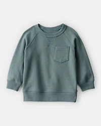 Baby Boy Solid Fleece Long-Sleeve Sweatshirt - Green