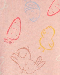 Baby Girl Easter Bunny 100% Cotton Snug Fit 2-Piece Pyjama Set - Pink