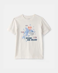 Toddler Easter Shark Graphic Tee - Ivory
