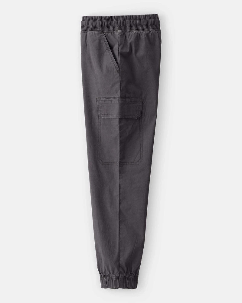 Boys Cotton Fashion Cargo Pants - Dark Grey