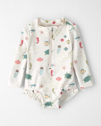 Baby Girl Recycled Rashguard Swimsuit Under the Sea