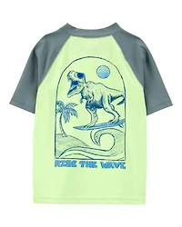 Kid 2-Piece Dinosaur Rashguard & Swim Trunk Set