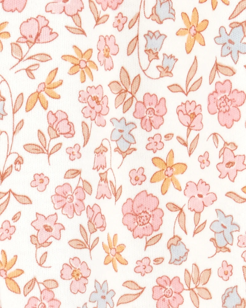 Baby Girl Floral 2-Way Zip Cotton Sleeper pyjamas