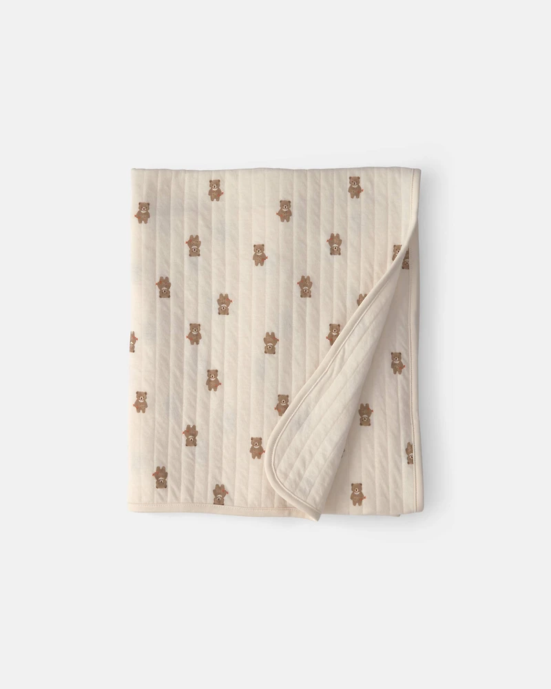 Baby 1pk Brown Bear Knit Blanket