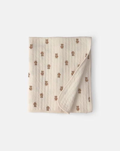 Baby 1pk Brown Bear Knit Blanket