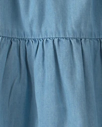 Girls Organic Cotton Chambray Dress