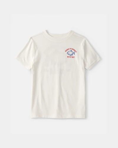 Boys Piranha Graphic Tee - Ivory