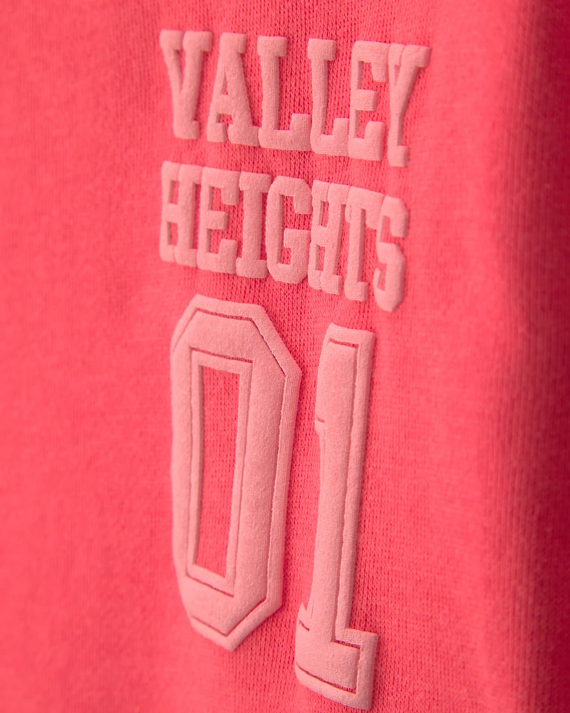 Boys French Terry Long-Sleeve Pullover Sweatshirt - Red