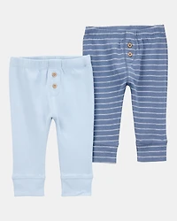Baby Boy 2-Pack Pull-On Cotton Pants