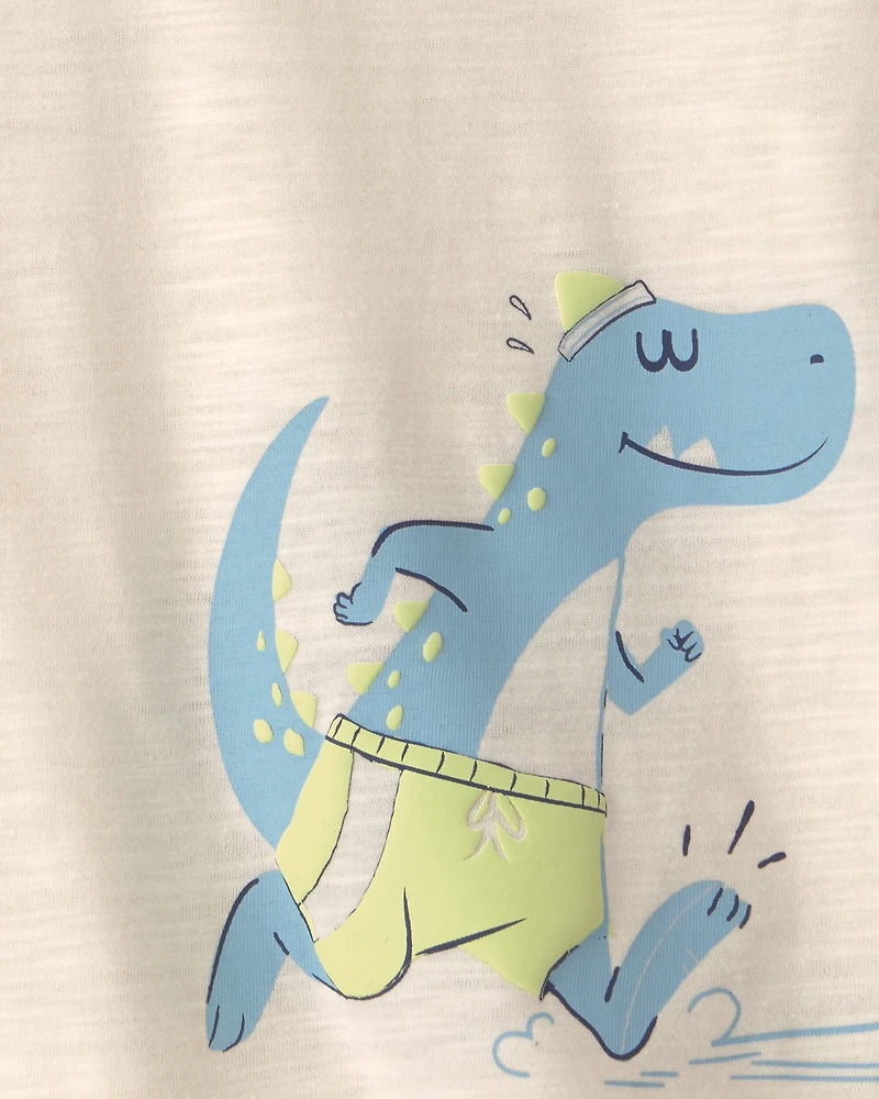 Baby Boy Dinosaur Graphic Tee - Cream
