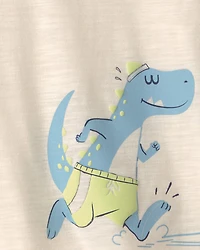 Baby Boy Dinosaur Graphic Tee - Cream