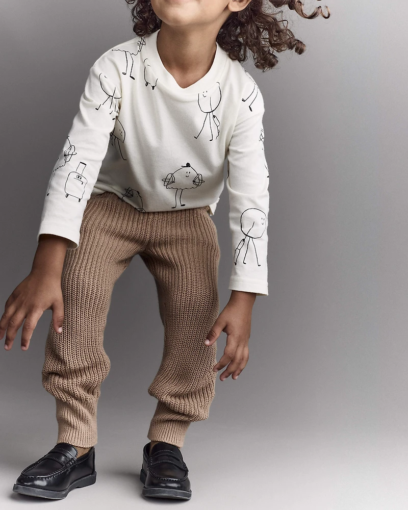 Toddler Sweater Jogger Pant - Tan